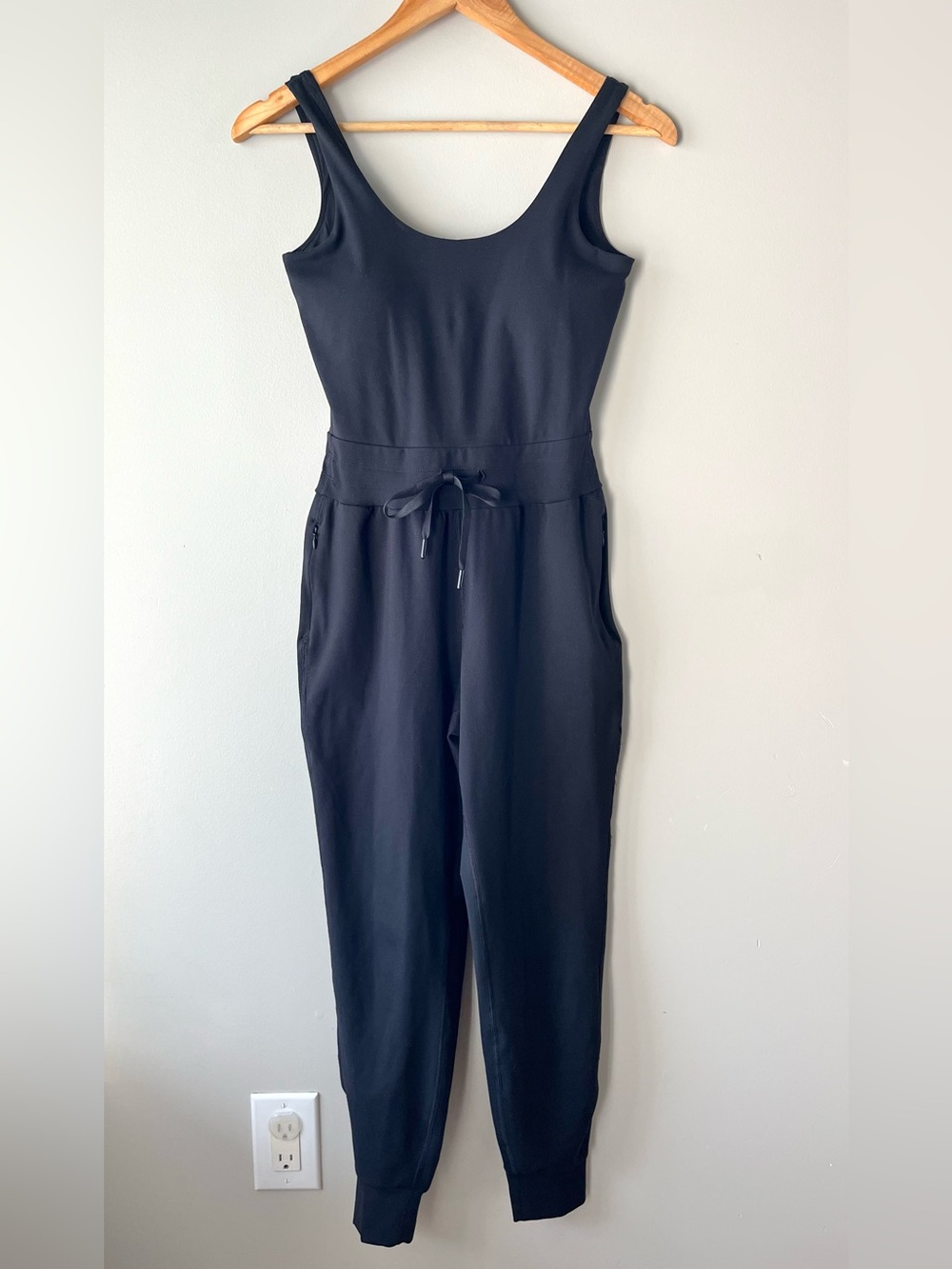 Yogalicious Black Lux Emmy Jumpsuit Size XS Drawstring Waist - Loungewear